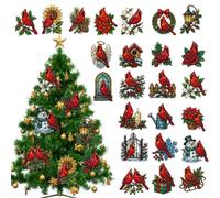 Ensemble de décorations de Noël 2026 - Calendrier 24 jours en acrylique | Calendrier de Noël compte à rebours | Jolies décorations de collection, décoration de vacances festive pour enfants, adultes