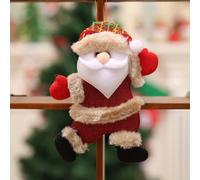 Ensemble de décorations de Noël à suspendre avec nain de Père Noël en peluche, bonhomme de neige et élan, pour décoration d'arbre et de fenêtre, ajoutant une atmosphère festive à la maison (A)