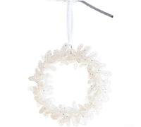 Ensemble de décorations de Noël à suspendre Blanc bonbon argenté (couronne