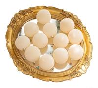 Ensemble de décorations de Noël avec flocage en velours pour une texture douce, fabriquées à partir de plastique durable, comprend 12 pièces conçues pour accrocher et décorer les fêtes (6 cm, blanc