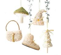 Ensemble de décorations de Noël en mousse à suspendre pour sapin de Noël avec 5 styles festifs, boules légères pour arbre et mur