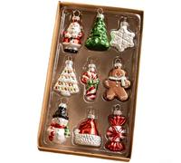 Ensemble De Décorations De Noël En Verre 9pcs Bonhomme De Neige Style | Fabriqué en verre transparent dimension 22x12.5x4.2cm esthétique minimaliste pour maisons et bureaux
