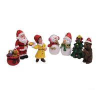 Ensemble de décorations de Noël festives avec 7 décorations en résine pour décoration de maison de vacances et joie saisonnière amicale (A)