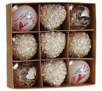 Ensemble de décorations de Saint-Valentin avec boule en mousse et pendentif en forme de cœur pour réception de mariage, anniversaire de mariage, fête sur le thème de la Saint-Valentin (couleur or, 8