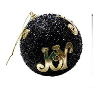 Ensemble de décorations de sapin de Noël en peluche fabriquées à la main avec décorations en mousse noire et dorée à suspendre et créer une ambiance festive (A)