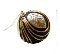 Ensemble de décorations de sapin de Noël en peluche fabriquées à la main avec décorations en mousse noire et dorée à suspendre et créer une ambiance festive (C)