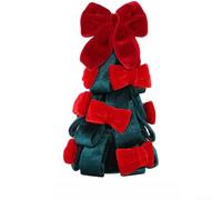 Ensemble de décorations de sapin de Noël en velours avec nœud papillon - Boule de Noël en peluche douce avec couleurs rouges et vertes festives - Décoration en tissu léger pour la maison, les fêtes de