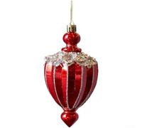 Ensemble de décorations de sapin de Noël rouge perle pour style champagne avec ornements en plastique en forme d'ours, de noix et de boule pour les fêtes de Noël joyeuses (modèle E)