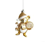 Ensemble de décorations de vacances pour arbres de Noël avec flocon de neige, cerf et accessoires fantaisistes pour enrichir l'atmosphère festive de la maison (le rat doré)