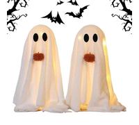 Ensemble de décorations d'Halloween fantômes éclairés, accessoires de décoration effrayants pour intérieur, extérieur, jardin, pelouse, cuisine, bibliothèque, cheminée, cour, affichage saisonnier