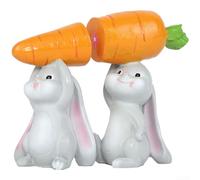 Ensemble de décorations en résine lapin et carotte pour décoration de table de Pâques dans les espaces ruraux et campagnards américains
