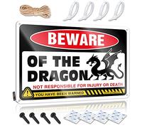 Ensemble de décorations murales rustiques en métal imperméable | Méfiez-vous du dragon petite décoration murale en métal pour habiller la maison (20 x 30 cm)