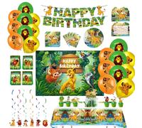 Ensemble de décorations pour fête d'anniversaire du Roi Lion Simba, bannière Joyeux Anniversaire, décoration de gâteau, ballons pour la fête d'anniversaire des enfants balloon set 5
