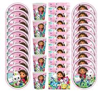 Ensemble de décorations pour fête d'anniversaire Gabby's Dollhouse, thème chat de Gabby, gobelets, assiettes, bannière joyeuse, fournitures pour bébés, cadeaux pour enfants et filles 20Pcs Napkins
