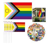 Ensemble de décorations Pride LGBTQ : 1 grande bannière arc-en-ciel, 6 petites bannières et 55 autocollants colorés pour exprimer fièrement votre soutien à la communauté LGBTQ. Idéal pour les év