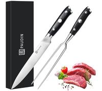 Ensemble de découpe 2 pièces - Ustensiles de Barbecue en Acier Inoxydable - Couteaux Professionnels 20cm Couteau à Viande et 18cm Fourchette à Viande - Accessoires de Cuisine