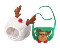 Ensemble De Déguisement De Noël Pour Chien | Chapeau Et Bandana Mignon De Fête Cosplay Pour Chien | Costumes De Noël Pour Chiots Et Chiens De Petite Taille - Pour Rassemblement Fête Séance Photo Et Ac
