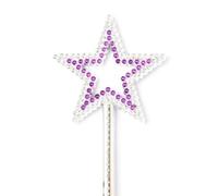 Ensemble de déguisement de princesse, diadème argenté et baguette magique étoile avec strass roses et violets, accessoires de déguisement pour fille (violet)