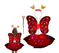 Ensemble de déguisement de princesse fée avec aile | Comprend une jupe LED, des ailes de papillon et un bandeau pour fête