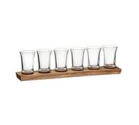 Ensemble De Dégustation De Spiritueux En Bois Tempa Harvey 7 Pièces Avec Verres