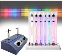 Ensemble de démonstration de Lueur de gaz Rare, Collection d'éléments de gaz Lumineux rares Nobles, 6 Tubes en Verre de gaz Noble avec Bobine de Base d'excitation