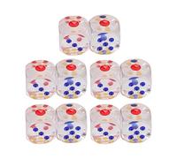 Ensemble de dés à 6 côtés 10pcs Couleurs translucides Dice de Jeu Standard pour Les Jeux de société Activités mathématiques Plastique 2,5 cm de Coin carré