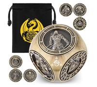 Ensemble de dés à Jouer D&D du Bout des Doigts, Dragon de Cthulhu en métal en Relief 3D, Accessoire D&D, idéal pour Les Jeux de rôle d'aventure sur Table, pour Les Joueurs et Fans de D&D, Bronze