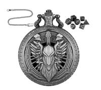Ensemble de dés avec boîtier de montre de poche, ensemble de dés en métal | 7 dans une coque de montre de poche | Jeux de société familiaux, jeu de rôle sur table, jouet pour voyager et Camping