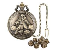 Ensemble de dés avec boîtier de montre de poche - jeu de dés en polyhedle, ensemble de petits dés en métal multi-facettes 7x | Dice for Metal Pocket Watch pour jeux pour adultes pour