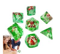 Ensemble de dés de champignons - 7 pièces de dés polyédriques en résine pour jeux de tablette, RPG, | Petits dés de jeu portables avec chiffres clairs pour jeux de société, fêtes et aventures de jeu