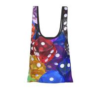 Ensemble de dés de jeux imprimés, réutilisables, pliables, lavables, pliables dans une pochette, sac de courses écologique, chargement quotidien