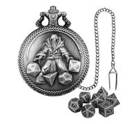 Ensemble de dés de Montre de Poche - Dice polyédrique métallique 7X, Collection de Dices de Voyage Multiples, 1,81x2.28x0,55 Pouces Kit de Dices RPG compacts | Jeux de Jeu, Aventures sur Table,