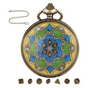 Ensemble de dés en bronze ancien : dés polyédriques en métal de 6 mm pour War-Hammer et jeux de rôle | Complétez un ensemble de 7 pièces avec D4, D6, D8, D10, D12, D20, D00 Dice | Précision