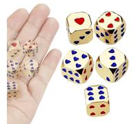 Ensemble De Dés en Forme De Cœur - Lot De 5 Pièces, Dés en Métal Lisse, Table À Six Faces | Jeu Premium pour Bars Loisirs Table Stratégie Fête Miniature À Collectionner Passe-Temps Amusant, Matéri