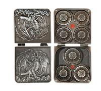 Ensemble De Dés en Métal - 7 Jeux De Société en 1 Boîte Magnétique | Ensemble De Table De Table De Poche Pivotante, pour Le Rôle De RPG Jeux De Voyage Joueur Adulte Adolescent Étud