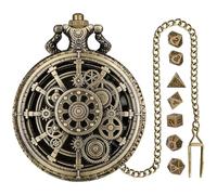 Ensemble de dés polyédrique - Étui de Montre de Poche Vintage, dés de Jeu de Table en métal | RPG Dice pour Les Adultes et Les, Porte-Glucides décoratifs pour Les Jeux de plaques et Les AV
