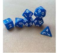 Ensemble de dés polyédriques DND Dice, 7 pièces/ensemble de dés de nébuleuse bleue pour donjons et dragons, jeux de rôle Pathfinder
