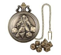 Ensemble de dés polyédriques en métal - Cubes faciles à voyager, ensemble de dés multifaces élégant | Ensemble de dés compacts au design montre de poche, ensemble de dés multi-faces pour les petits