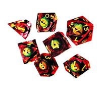 Ensemble de dés polyédriques - Petit ensemble de dés pour jeu de rôle, kit portable 7 dés - Cube de jeu de société RPG avec design unique de noyau liquide pour les jeux de rôle