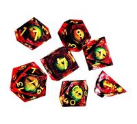 Ensemble de dés polyédriques, petit jeu de rôle, petit jeu de dés léger - Cube de jeu de rôle au design unique en forme de cœur liquide pour les joueurs masculins et féminins