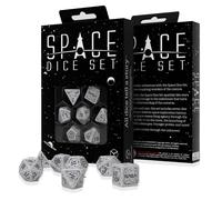 Ensemble De Dés Polyédriques Q-Workshop Apollo Espace Shimmer Blanc RPG 7pc