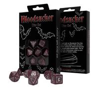 Ensemble De Dés RPG Sanglant Scarlet 7 Polyédriques Rouge Chatoyant Q-Workshop