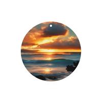 Ensemble de désodorisant à suspendre Beach Maui Hawaï, coucher de soleil, vagues de mer, nuages, cartes rondes de parfum lavande pour intérieur de voiture, lot de 10/24 cartes