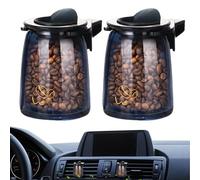 Ensemble de désodorisant pour ventilation de véhicule - 2 clips diffuseurs de parfum de grains de café, désodorisant d'intérieur à parfum solide | Automobile AC Vent Décoration Cabine Neutralisant D'o