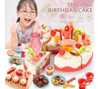 Ensemble De Desserts Et De Thé Pour Enfants, Jouet Maison De Jeu De Gâteau D'anniversaire, 4 Styles, Chant Léger, Coupe De Musique, Cadeau Pour Bébés