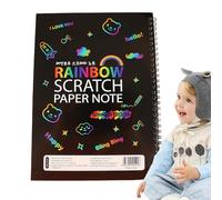 Ensemble de dessins de papier à gratter, jeu de dessins avec papier à gratter - 10 feuilles de papier anti-rayures noir fait à la main bricolage,Cahier de dessin couleur inodore fait à la main Bellv