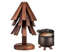 Ensemble de dessous de plat en bois résistant à la chaleur avec support décoratif pour arbre Idéal pour protéger les surfaces des ustensiles de cuisine chauds, accessoire