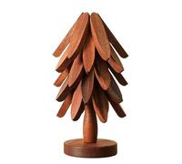 Ensemble de dessous de plat en forme d'arbre, dessous de plat en bois, dessou de verre isolant en bois, dessou de plats et d-essous de verre en b-ois pour sapin de Noël pour casseroles et plats chauds