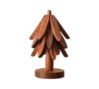 Ensemble de dessous de plat en forme d'arbre - Ensemble trépied en pin de 22 cm | Tapis d'isolation de table pour poêles, casseroles, bols, tasses, dessous de plat pliable en bois, pour plats chauds