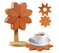 Ensemble De Dessous De Plat | sous-Verres Moulin À Vent Résistant À La Chaleur | sous-Plats en Bois pour Plats Chauds | pour Décoration Maison Comptoir Bar Tasse À Café Casseroles Poêles Bols